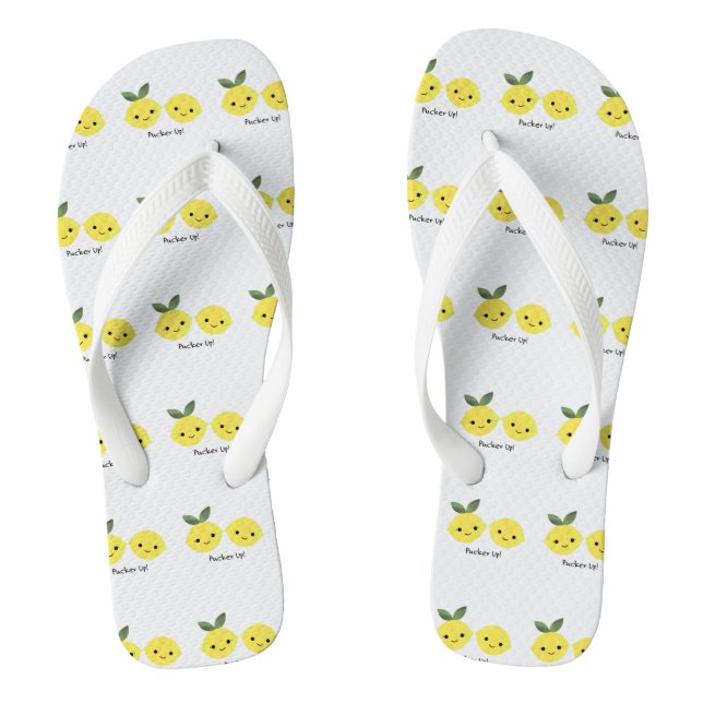Chinelos Pucker, Cute Kawaii Lemons (Pé da cama)