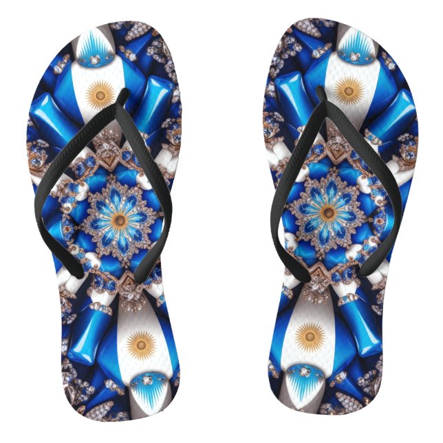 Chinelos Pulseiras Adultas com Cores Argentinas (Pé da cama)