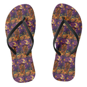 Chinelos Pumpkin de Bruxas de Bruxas do Red Setter Irlandês