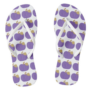 Chinelos Pumpkins Dourado Padrão Folha outono FlipFlops