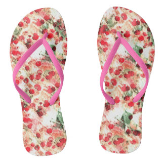 Chinelos Punk Rock Sujo de Bolinhas Vermelho Rosa