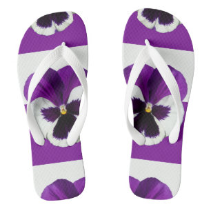 Chinelos Purple e White Pansy