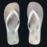 Chinelos Rainbow Unicorn Weds Flipflops BRIDE Dourado<br><div class="desc">Adicione o papel dos membros do Partido Bridal,  nome do casal casado e data de casamento a esses elegantes flipflops de casamento de praia de verão.</div>