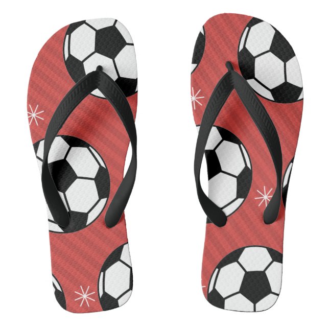 Chinelos Red Soccer Festivo Ball & Snow (Pé da cama)