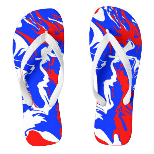 Chinelos Redemoinhos de Vermelho, Branco e Azul