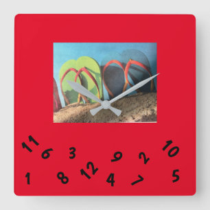 ***CHINELOS*** RELÓGIO DE PAREDE QUADRADA