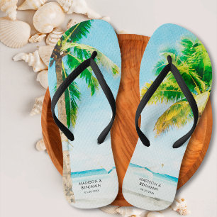 Chinelos Retro Azul Palmeiras Costa Praia Oceano Tropical