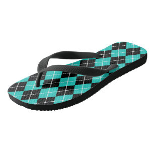 Chinelos Retro Turquesa Argyle