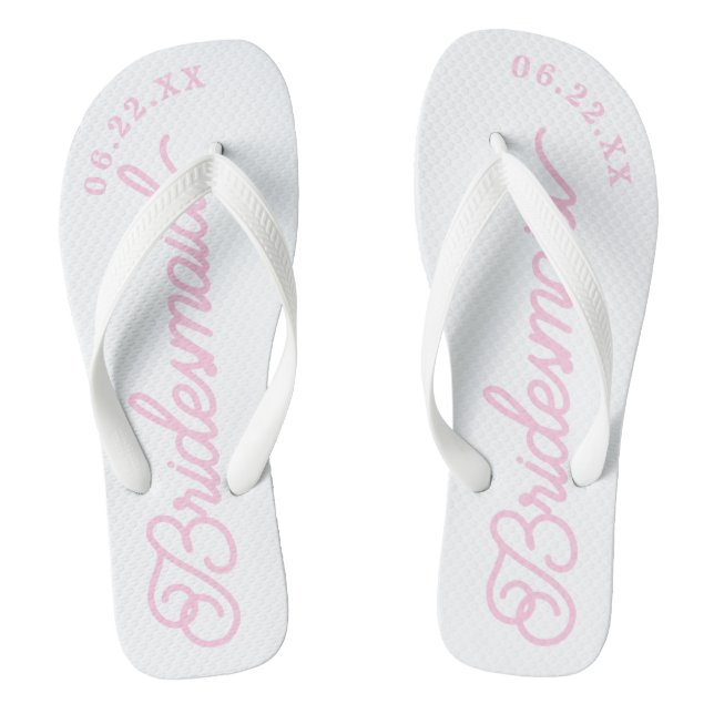 Chinelos Rosa Branco Moderno Personalizado para No (Pé da cama)