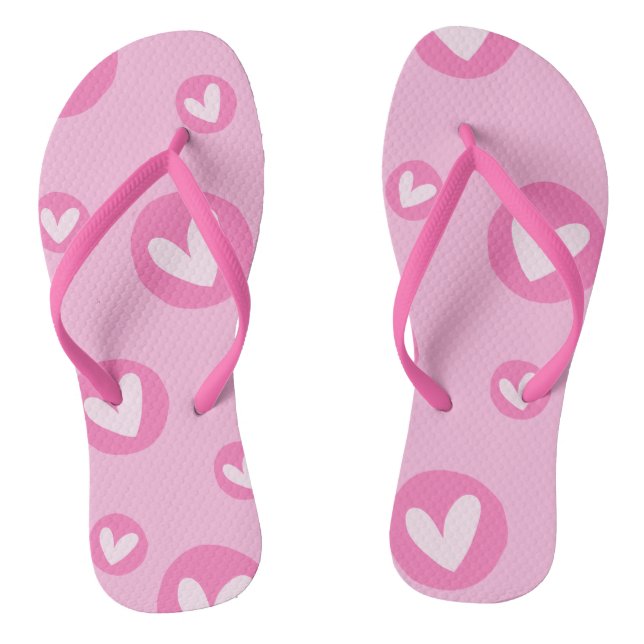 Chinelos Rosa com Padrão de Corações (Pé da cama)