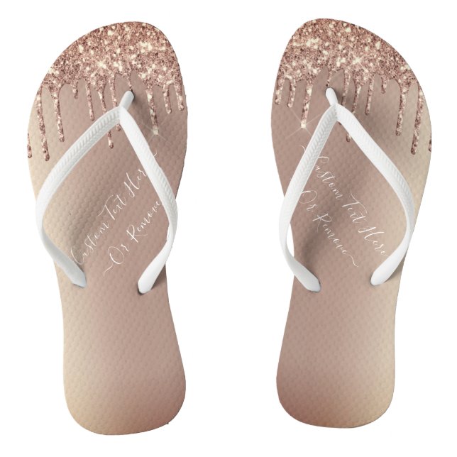 Chinelos Rosa Dark Dourado Blush Glitter Sparkle Drives - T (Pé da cama)