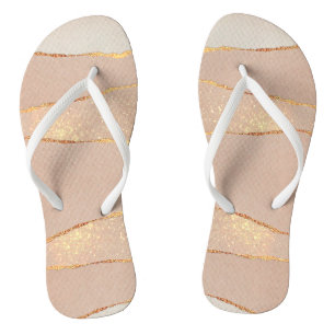 Chinelos Rosa de Lúxury Glitter Dourado