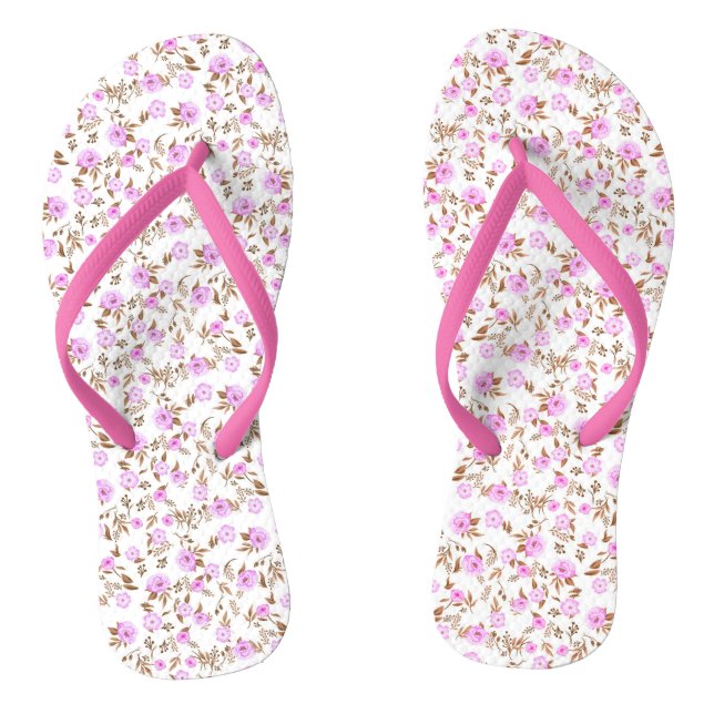 Chinelos Rosa Floral Modernos Elegante (Pé da cama)