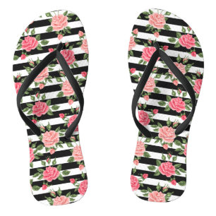 Chinelos Rosa Floral Modernos Elegante