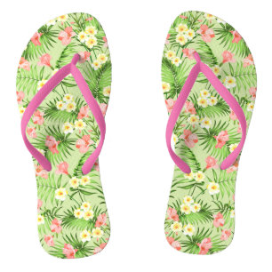 Chinelos Rosa Floral Modernos Elegante