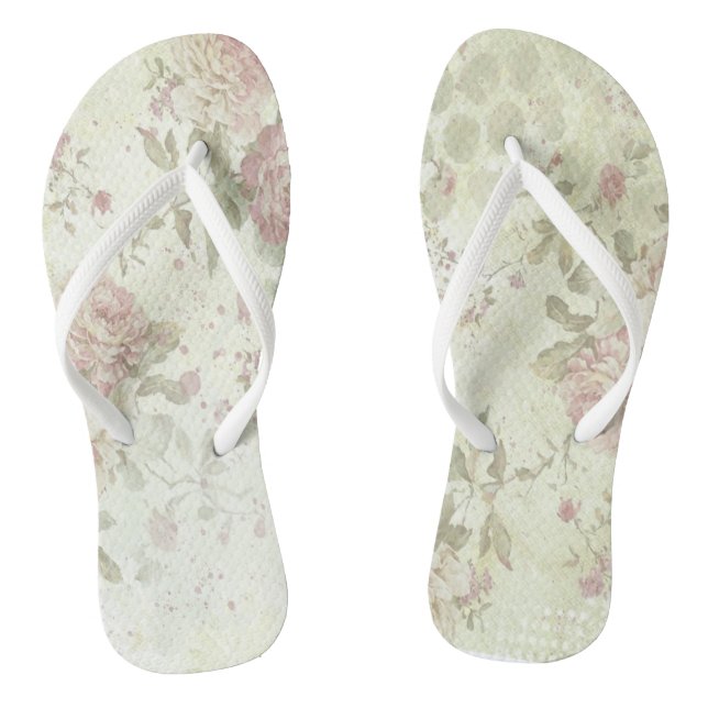 Chinelos Rosa Floral Shabby Chic (Pé da cama)