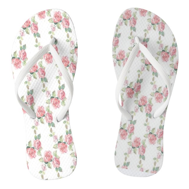 Chinelos Rosa Floral Shabby Chic Rosa (Pé da cama)