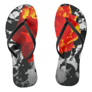 Chinelos Rosa vermelha Flip-flops Personalizado Slim Straps