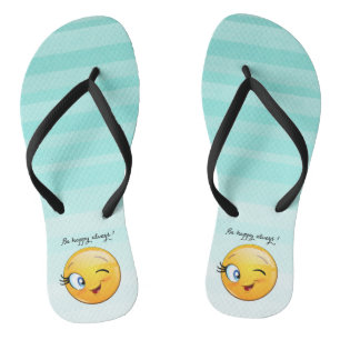 Chinelos Rosto de Emoji Piscando Adorável - seja feliz semp