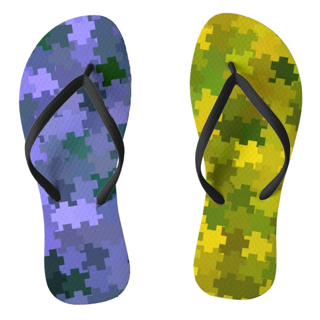 Chinelos Roxo e Amarelo (Pé da cama)