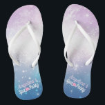 Chinelos Roxo e azul com a flor cor-de-rosa dos termas do<br><div class="desc">Roxo e azul com chinelos cor-de-rosa da flor dos termas do branco Sparks|</div>