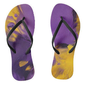 Chinelos Roxo e Dourado Abstrato