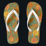 Chinelos Rust Orange Wedding Vintage Floral<br><div class="desc">Lindos convites para casamentos laranja e decoração com rosas clássicos de colheita e florais de peônias! Um visual elegante e sofisticado que é excelente para um primavera,  verão,  casamento outono ou evento!</div>
