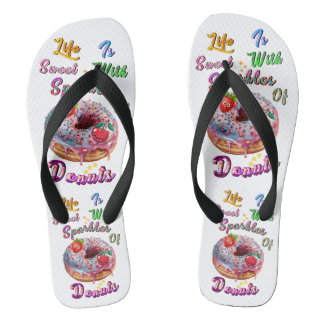 Chinelos Sapatos Da Vida São Doces Com Faíscas De Donuts