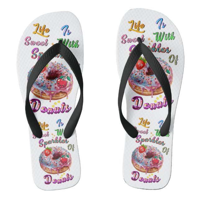 Chinelos Sapatos Da Vida São Doces Com Faíscas De Donuts (Pé da cama)