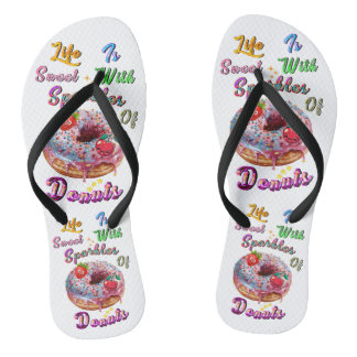 Chinelos Sapatos Da Vida São Doces Com Faíscas De Donuts