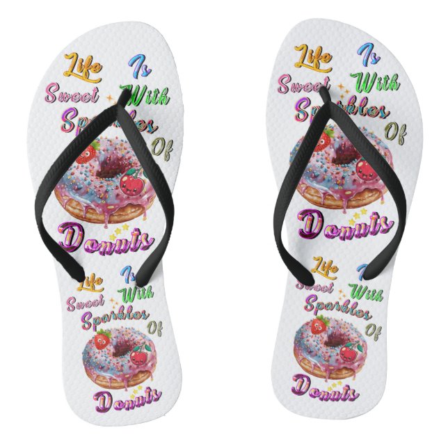 Chinelos Sapatos Da Vida São Doces Com Faíscas De Donuts (Pé da cama)