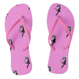 Chinelos Silhueta de dançarino em rosa