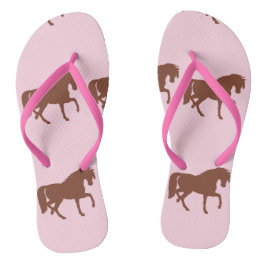 Chinelos Silhute de cavalo marrom a rosa