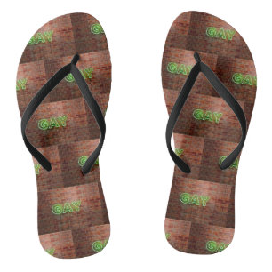 Chinelos Sinal de néon gay iluminado SlipperyJoe brilhante 