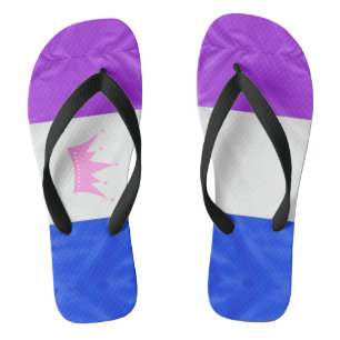 Chinelos SlipperyJoe drag pride flag purple white blue crow