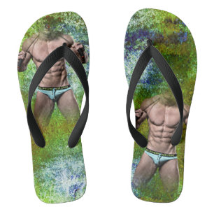 Chinelos SlipperyJoe's homem adulto altamente musculoso sem