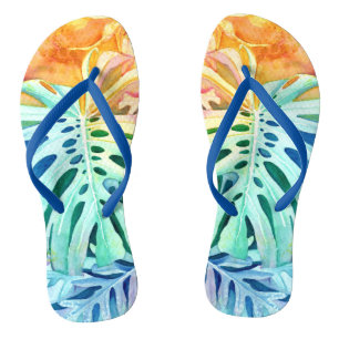 Chinelos Solhas de borracha monstera havaianas