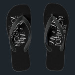 Chinelos Sr. e Sra. Wedding Memento de Cor Sólida Preta<br><div class="desc">Uma cor ousada com fontes chic faz uma peça de declaração para um favor de recepção ou festa de aniversário. Os itens são mais fáceis de personalizar quando você substitui todos os textos e fotos primeiro. Se a sua arte ainda precisar ser ajustada, clique no botão Personalizar este. Isso vai...</div>