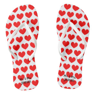 Chinelos Sr. & Sra. Praia flipflops de casamento para noiva