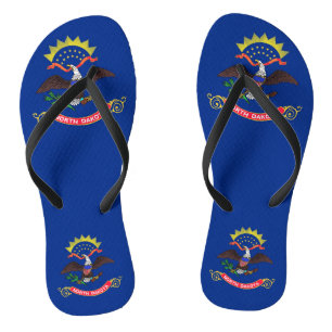 Chinelos Straps de Slim Adulto com Bandeira de Dakota do No
