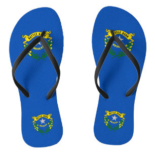 Chinelos Straps delgadas de adultos com bandeira de Nevada,