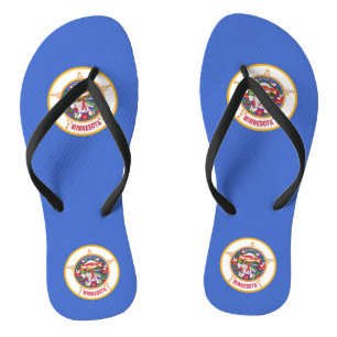 Chinelos Straps delgados de adultos com bandeira de Minneso