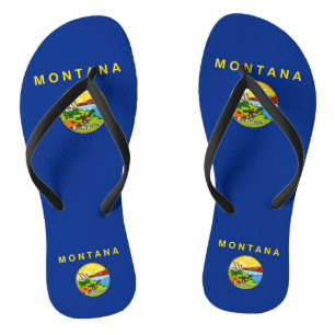 Chinelos Straps Slim Adulto com Bandeira de Montana, EUA