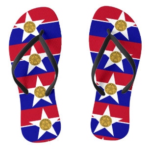 Chinelos Straps Slim de Adultos com Bandeira de Dallas, EUA