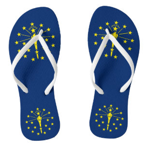 Chinelos Straps Slim de Adultos com Bandeira de Indiana, EU