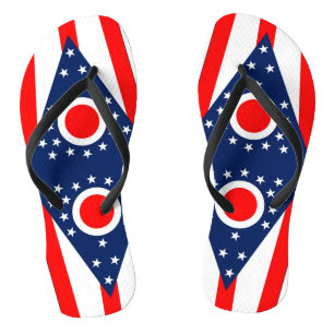 Chinelos Straps Slim de Adultos com Bandeira de Ohio, EUA