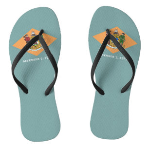 Chinelos Straps Slim de Adultos com Flag de Delaware, EUA