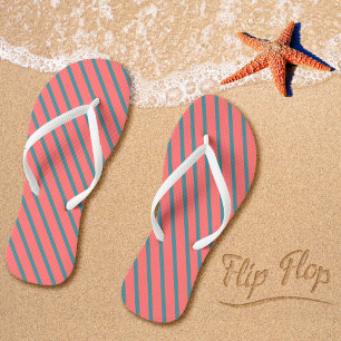 Chinelos Stripes Diagonais Corais