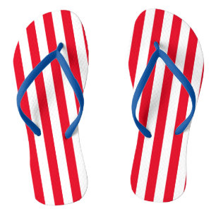 Chinelos Stripes, Vermelho, Branco e Azul  Cores DIMINUÍDAS