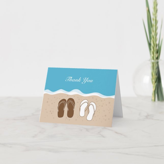 Chinelos Sua e Seu Cartões de agradecimentos (Frente)